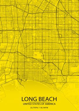 Long Beach YellowBlack Map