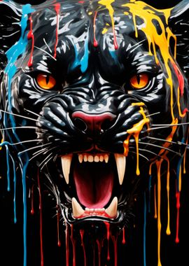 dripping paint panther art