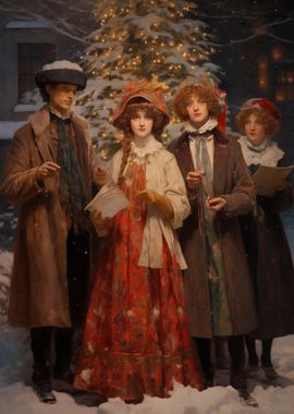 Vintage Carolers Xmas