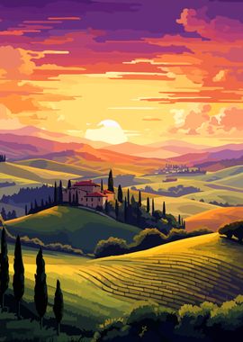 Italian Sunset Fields