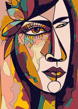 Geometric Woman Face 6