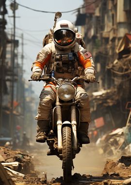 Astronaut on Motorcycle