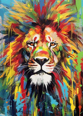 Lion Rastafari Painting