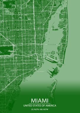 Miami Florida US Green Map