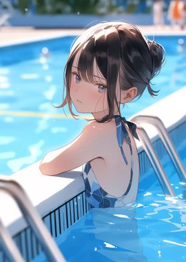 Anime Girl Swimming Pool