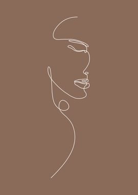 Female face line drawing