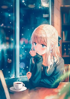 Anime Girl Coffee Kawaii