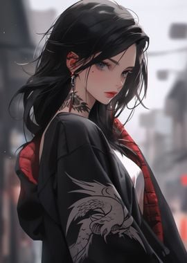 Cute Kimono Anime Girl