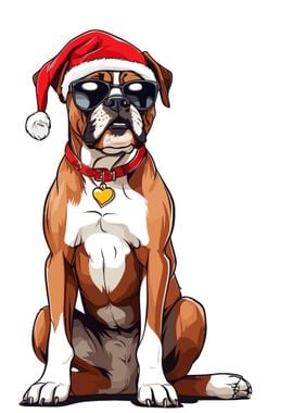 Christmas Boxer Dog