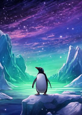 Penguin Polar Lights