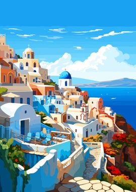 Greek Travel Vacation Art