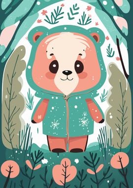 Cute Bear In The Forest