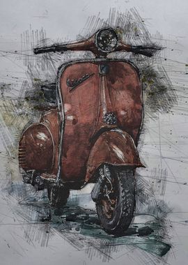 antique vespa