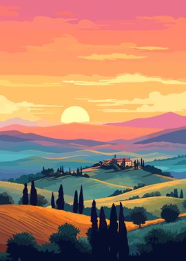 Tuscan Sunset Italy Travel