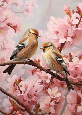 Goldfinch Bird Couple Art