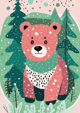 Cute Bear In The Forest