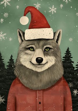 Vintage Wolf Xmas