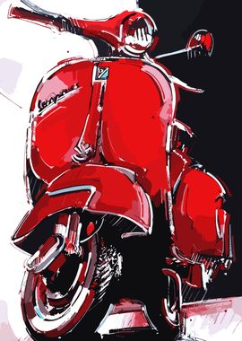 Red Vespa Classic