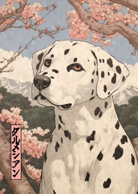 Dalmatian Woodblock Print