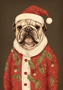 Cute Bulldog Xmas