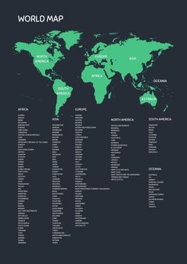 world Map Continents 