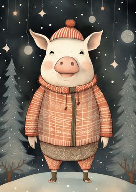 Vintage Pig Xmas