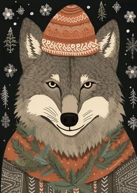 Vintage Wolf Xmas