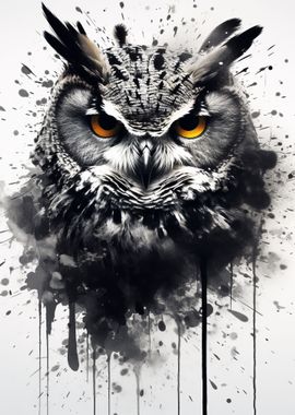 Owl Black And White