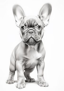 French bulldog drawing