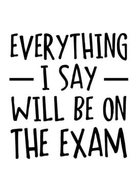 Will be On Exam