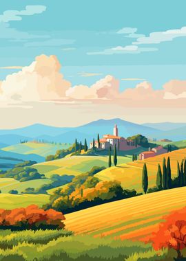 Calm Hills of Tuscany Art