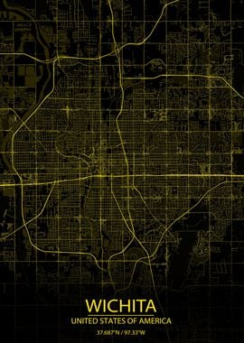 Wichita Black Yellow Map