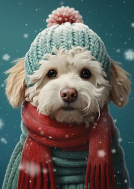 Havanese Dog Xmas Painting