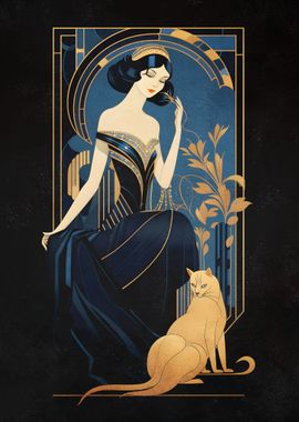 Art deco Cat Lady