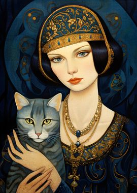 Art deco Cat Lady