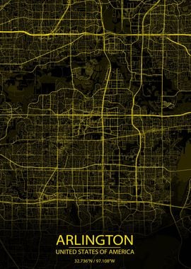 Arlington Black Yellow Map