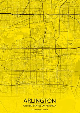 Arlington Yellow Black Map