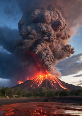 erupting volcano