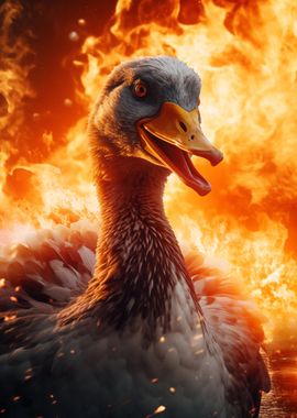 Evil Goose Fire Flames