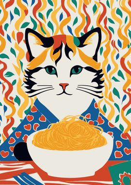 Cat Ramen Lover Poster