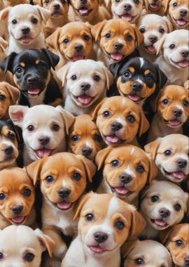 Cute Puppy Crowd