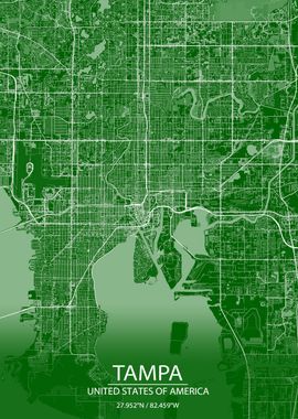 Tampa Florida US Green Map