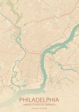 Philadelphia Vintage Map