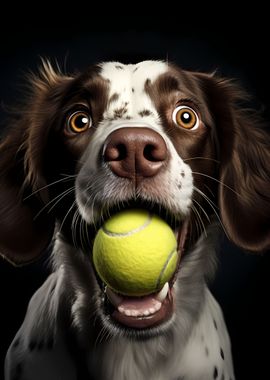 Cute Dog Animal Pet Tennis