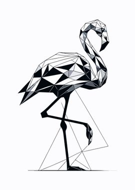 Flamingo Low Poly Style