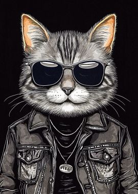 Rock Star Cat Vintage