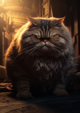 Dark Evil Funny Fat Cat