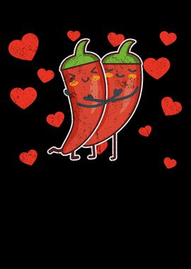 Cute Red Chili Couple