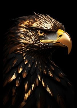 Eagle Gold Black Animals