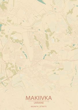 Makiivka UA Vintage Map